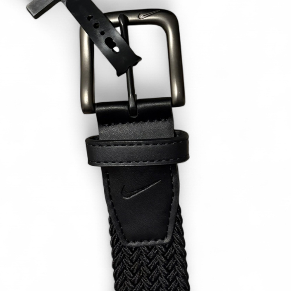 New With Tags Nike Men’s Woven Stretch Belt- Black Size Large (38-40) - Picture 4 of 5